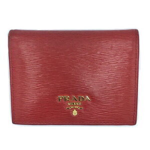 Prada Bifold Wallet Leather Red